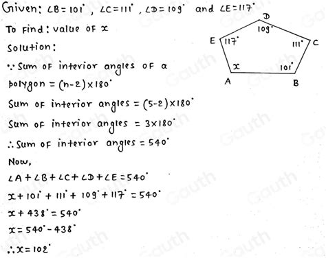 Solved 10 Of 15 Work Out The Value Of The Missing Angle X The Diagram