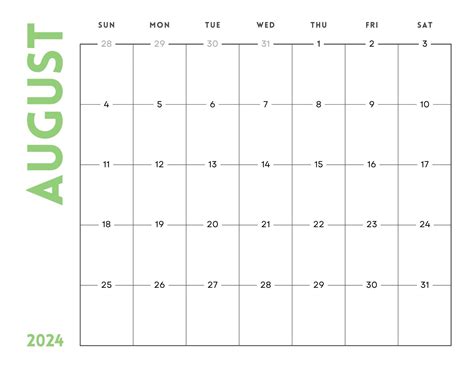 Free Printable August August 2024 Calendar Printable Calendar 2024