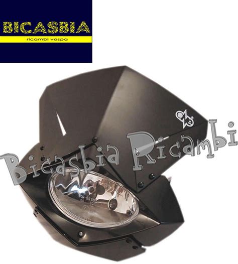 8414 MASCHERINA FARO FANALE ANTERIORE MAX NERA ENDURO CROSS NAKED Bicasbia Ricambi Vespa