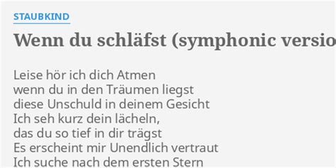 WENN DU SCHLÄFST SYMPHONIC VERSION LYRICS by STAUBKIND Leise hör