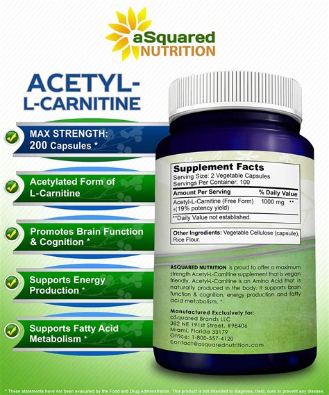 Acetil L Carnitina Mg Fuerza M Xima C Psula B Xshq M