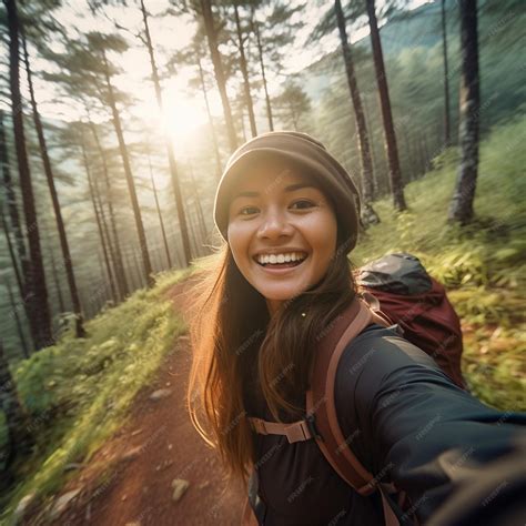 Premium Photo | Exploring Wilderness The Adventures of a Smiling Solo