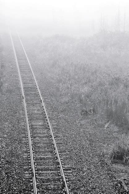 Premium Photo High Angle View Of Railroad Tracks