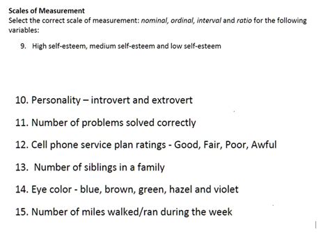 VIDEO solution: Scales of Measurement: Select the correct scale of ...
