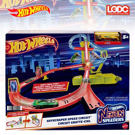 HOT WHEELS 風火輪 NEON SPEERDERS 霓虹系列 摩天大樓 急速循環 遊戲組 軌道組 附加速器 蝦皮購物