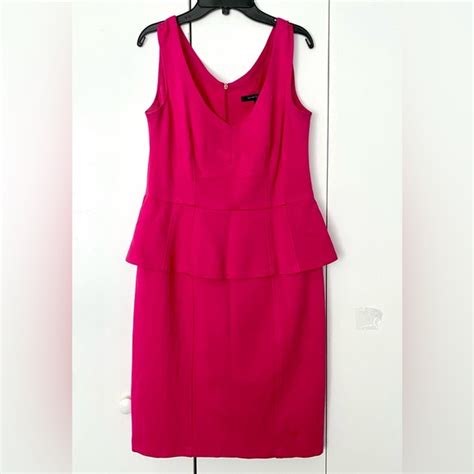 Nanette Lepore Dresses Nanette Lepore Hot Pink Cocktail Dress W Peplum Poshmark