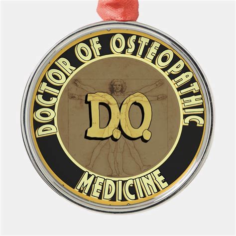 badge vitruvian man doctor osteopathy metal ornament zazzle