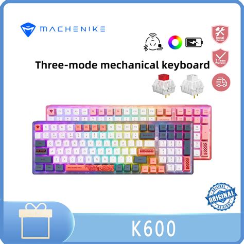 Machenike K Three Mode Rgb Gaming Keyboard Hot Plug Wireless Keyboard Keys Shopee Malaysia