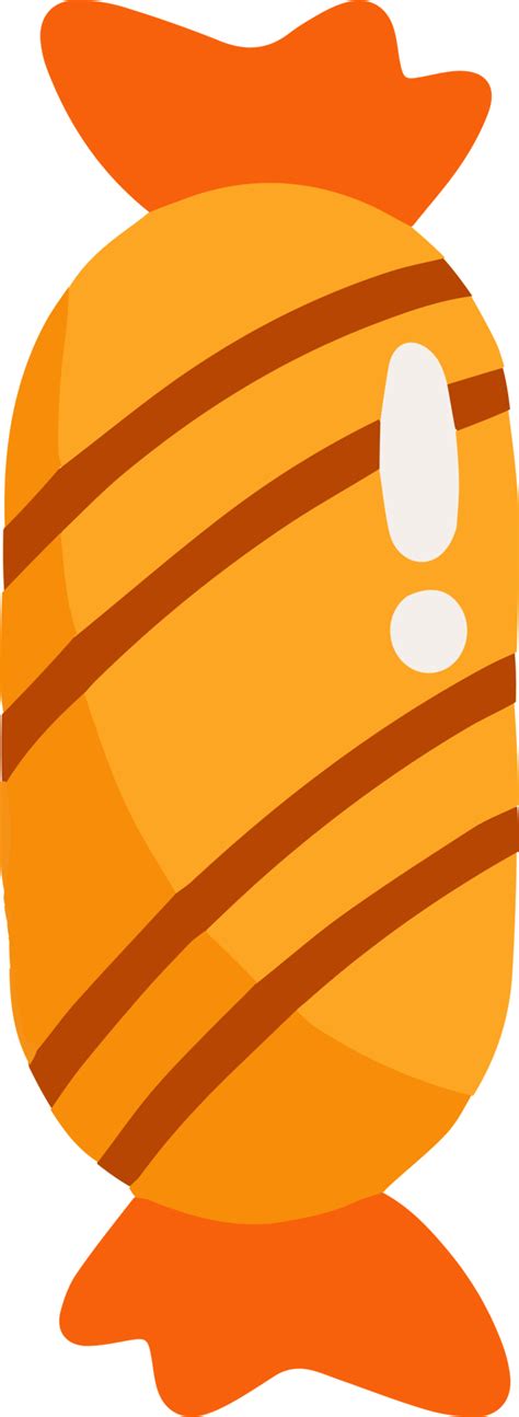 Orange Candy Wrap With Striped Pattern In Halloween Treat Theme
