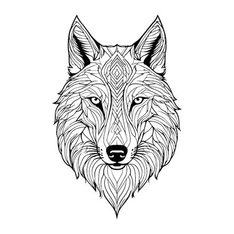 Premium Vector Handdrawn Wolf Tattoo Template