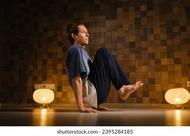 Man Naked Torso Does Yoga Gym Stock Photo 2395284185 Shutterstock