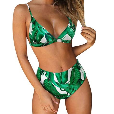Swimsuit High Waist Print Leaf Women Swimsuit Set High Waist Sexy Bikini Set Aliexpress