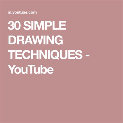 30 Simple Drawing Techniques Youtube Easy Drawings Drawing