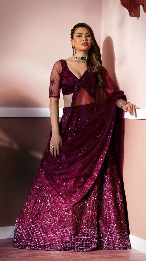 jewellery  wine colour lehenga