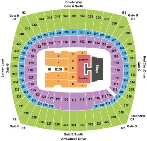 Arrowhead Stadium Seating Chart With Rows And Seat Numbers Cabinets