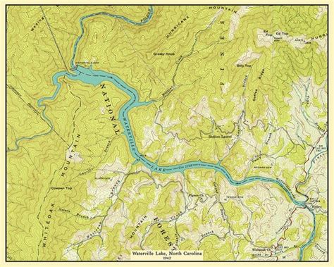 1942 Map of Waterville Lake North Carolina - Etsy