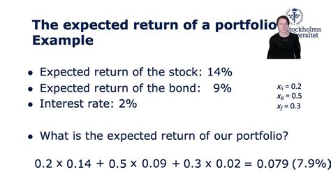 Portfolio Theory Expected Return Of A Portfolio Youtube