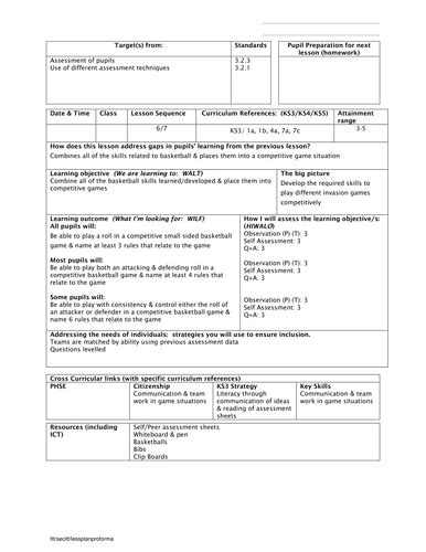 Basketball Lesson Plans | Teaching Resources