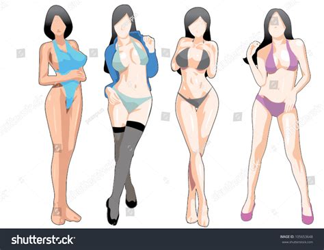 Sexy Women Bikini Vector เวกเตอรสตอก ปลอดคาลขสทธ 105653648