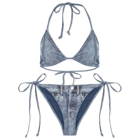 Acne Studios Denim Print Bikini Denim Blue END