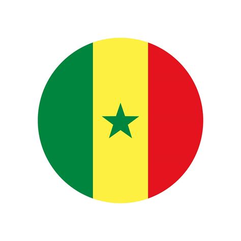 Senegal vector flag circle isolated on white background 12032502 Vector