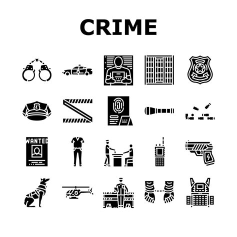 crime scene police evidence icons set vector 23247061 Vector Art at ...