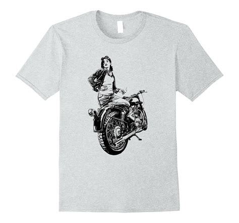 Motorcycle Chick Shirt Sexy Biker Girl Pin Up Beautiful Tee Pl Polozatee