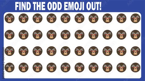 How Good Are Your Eyes Find The Odd Emoji Out Emoji Puzzle Quiz Stock