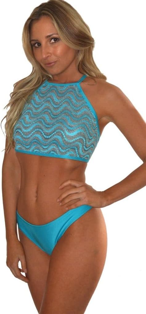 Amazon Brigitewear High Neck Swim Sport Thong Bikini Clothing Shoes Jewelry