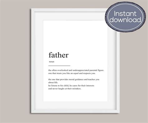 Father Definition Print Printable Art Wall Art Instant - Etsy