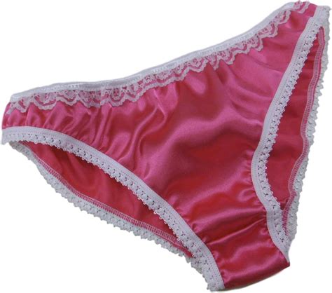 Fran Ois De Loire Shiny Satin And Lace Bikini Briefs Panties Knickers Hot Pink Ivory Lace Sizes