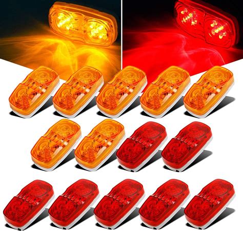 Partsam Luces Traseras Rectangulares Rojas Led Para Caravana Remolque