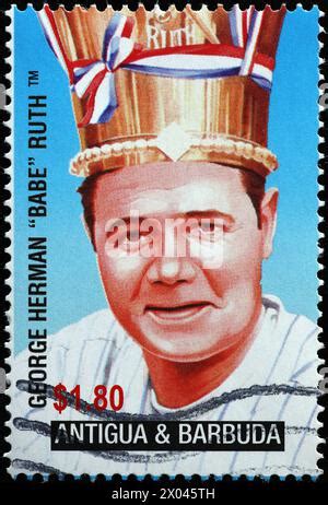 Legendary Babe Ruth On Postage Stamp Stock Photo Alamy