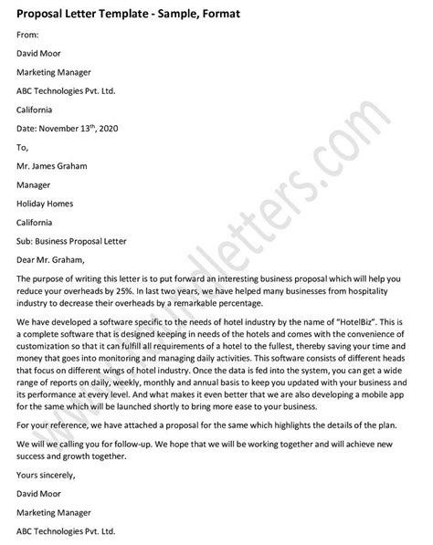 Proposal letter templates sample format letter writing tips – Artofit