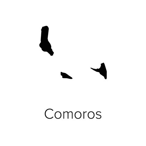 Comoros Map Illustration - Silhouette, Outline, Comoros Travel and