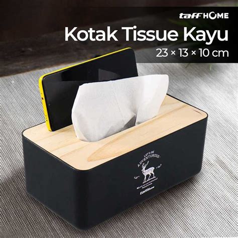 Jual TaffHOME Kotak Tisu Kayu Solid Wooden Tissue Box ZJ007 Shopee