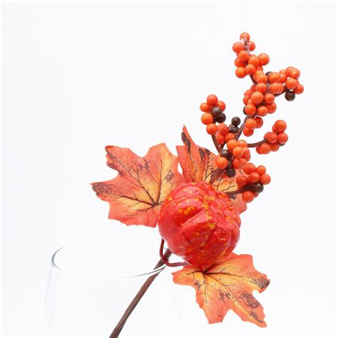 Ветка кленовая с ягодами и тыквой, 28 см, Айрис - купить с доставкой по ...