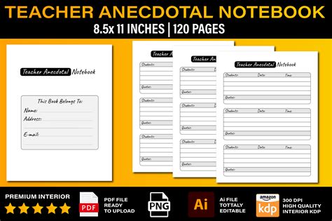 Teacher Anecdotal Notebook Graphic by Alexi StoreCreative Fabrica