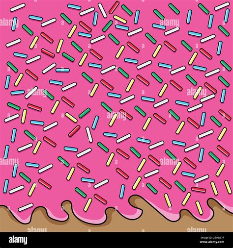 Doughnut Pattern Pink Sprinkles Desserts Stock Vector Image And Art Alamy