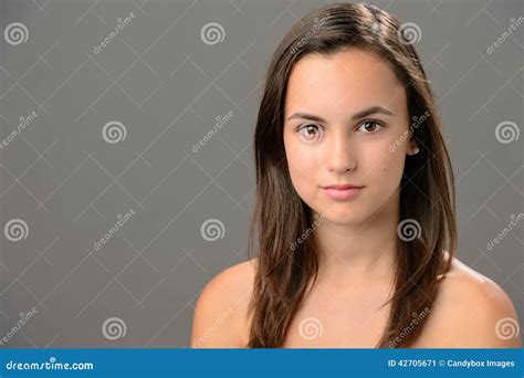 Teenage Girl Skin Beauty Portrait Natural Brunette Stock Image Image Of Natural Portrait