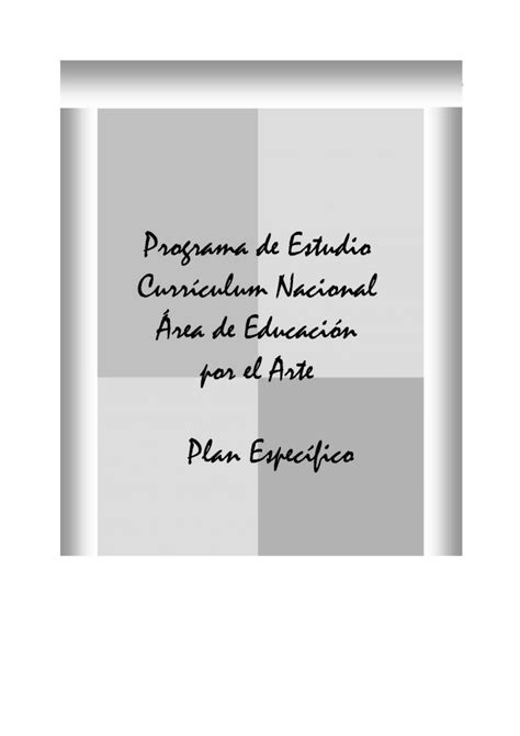 Pdf Programa De Estudio Curr Culum Nacional Rea De Educaci N