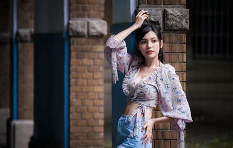 Wallpaper look brunette Asian for mobile and desktop section девушки resolution x