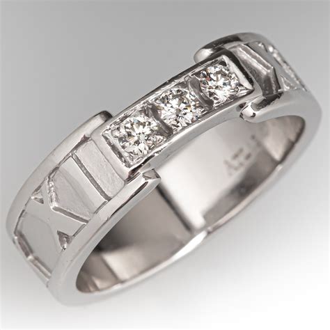 Tiffany Co Atlas Italy Diamond Ring K White Gold