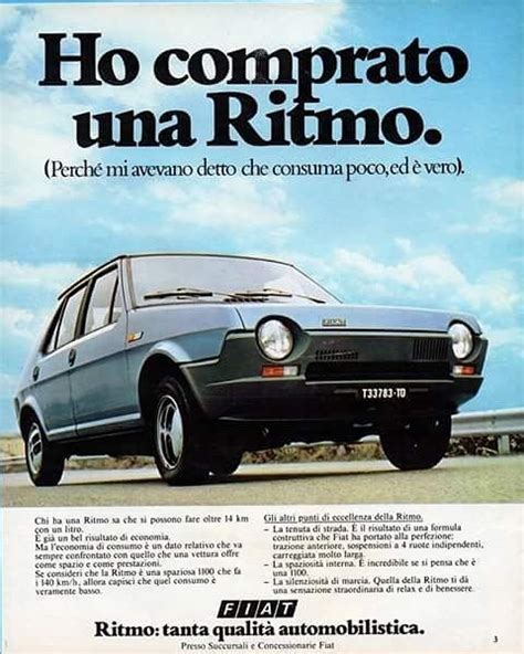 Fiat Strada Ritmo Pubblicità vintage Brochure Pubblicità