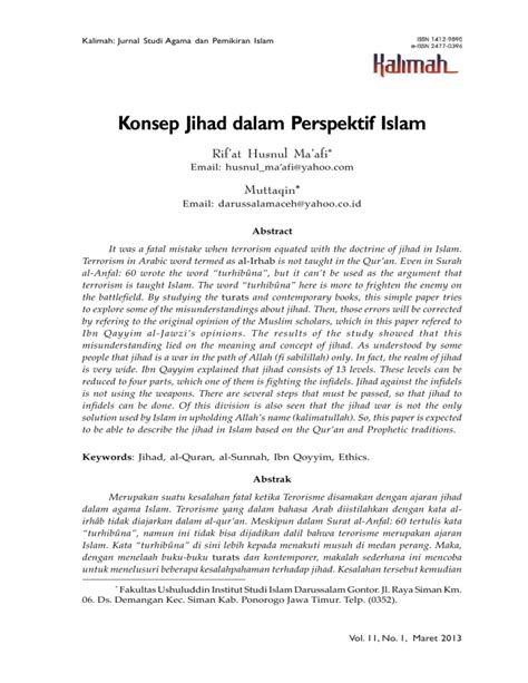 Konsep Jihad Dalam Perspektif Islam