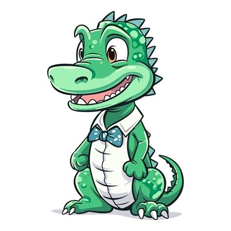 Ilustra O De Personagem De Crocodilo Fofo De Desenho Animado Vetor