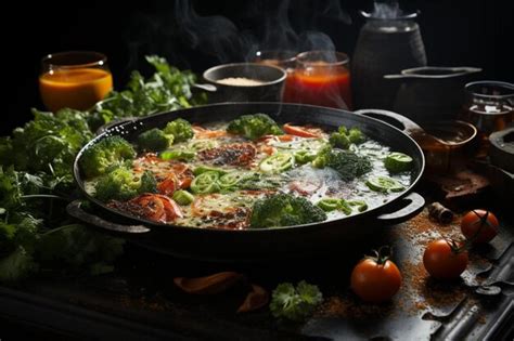 Steamy Hot Pot Sensation Premium AI Generated Image