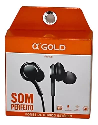 Fone De Ouvido Fio Gold C Microfone Básico Preto MercadoLivre