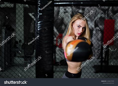 Sexy Sport Blonde Girl Boxer Posed Stock Photo 1204617970 Shutterstock