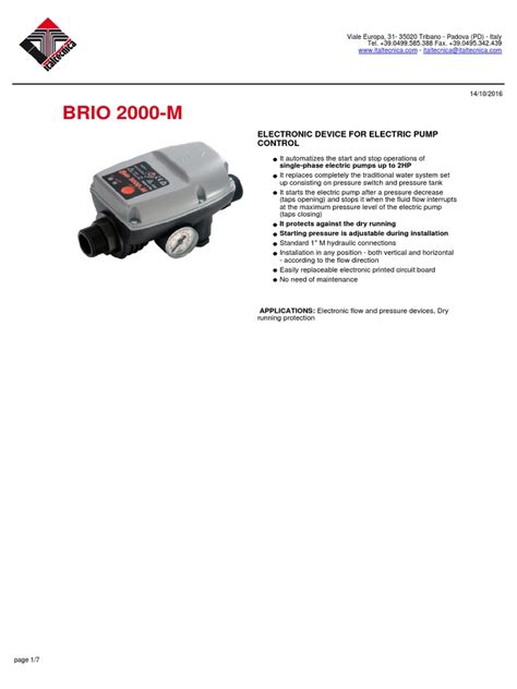 Brio 2000-M | PDF | Fax | Tap (Valve)